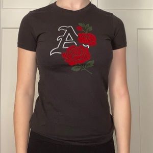 “A” rose graphic tee